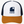 Casquette surf trucker recyclée HONO avec logo brodé navy, panneau avant blanc, visière camel et arrière en mesh navy recyclé, vue de face sur fond blanc