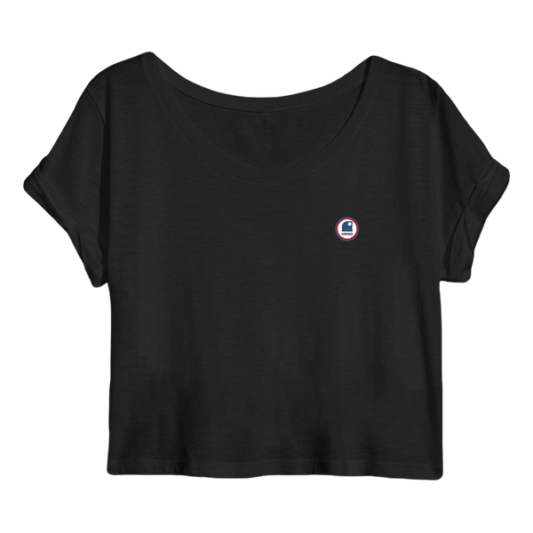 croq top noir manche roulée coton organic HONO