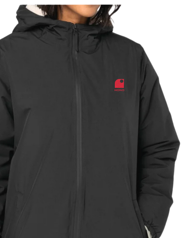 Veste imperméable doublée sherpa HONO Surf, surfwear éco-responsable en France. Surfwear chaud et confortable disponible sur notre surfshop – surfwear France