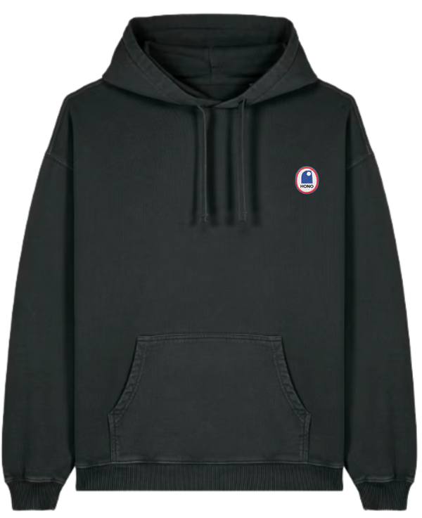 Sweat à capuche Vintage noir Used oversize – HONO Surfwear Durable