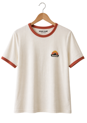 T-shirt Femme Vintage Coton Bio – Ivoire Paprika Used