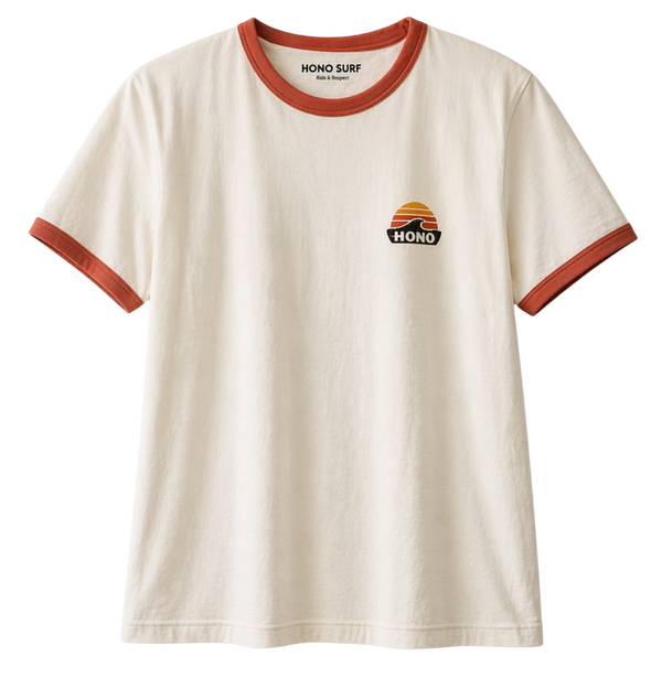 T-shirt Femme Vintage Coton Bio – Ivoire Paprika Used