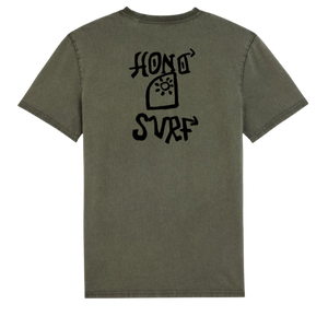 T-shirt HONO Tiki Vintage Kaki – T-shirt Surf en Coton Bio Unisexe