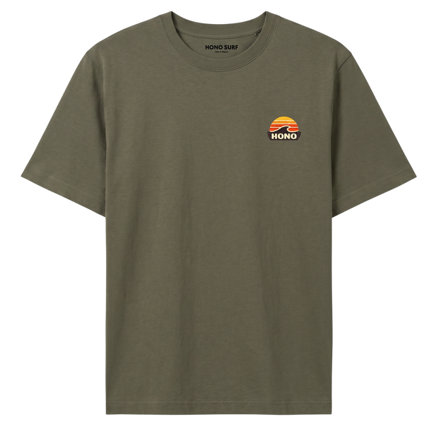 T-shirt kaki vintage HONO Surf-effet used