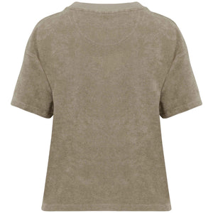 T-shirt surf femme HONO en éponge bio coloris café, vue dos.
