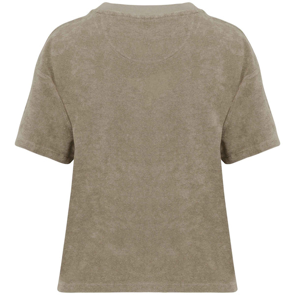 T-shirt surf femme HONO en éponge bio coloris café, vue dos.