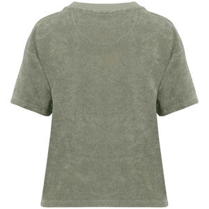 T-shirt surf femme HONO en éponge bio kaki, vue dos