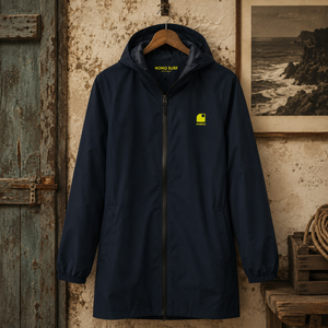 Veste imperméable navy homme recyclée HONO Surfwear pour la côte et le plein air