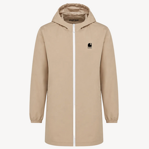Veste imperméable recyclée beige à capuche HONO Surfwear