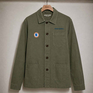 Veste atelier brodée kaki délavé