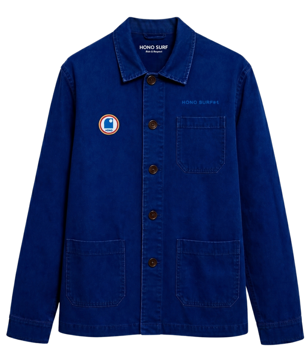 Veste atelier brodée  bleu indigo